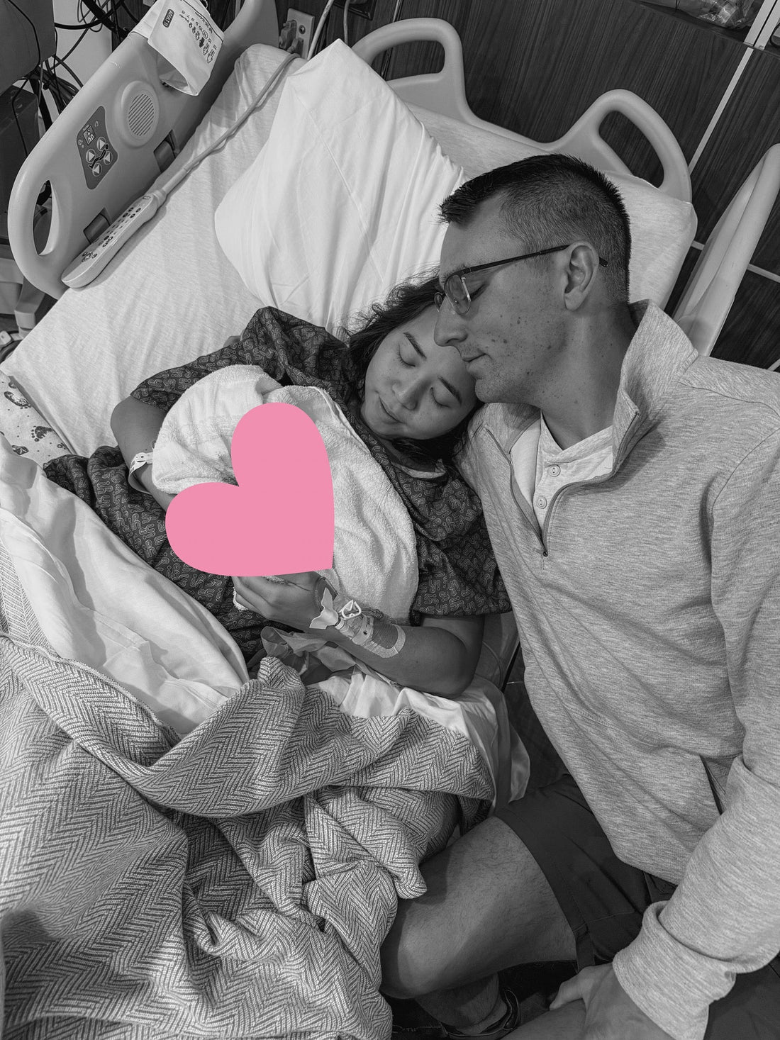 Abby and Jeremy Bourgeois holding baby Nora born at 21 weeks.